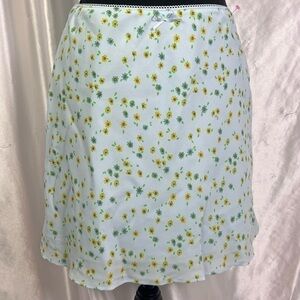 Wildfable Blue Y2K Ditsy Floral Mini Skirt – Soft Girl, Coquette, Indie Sleaze S